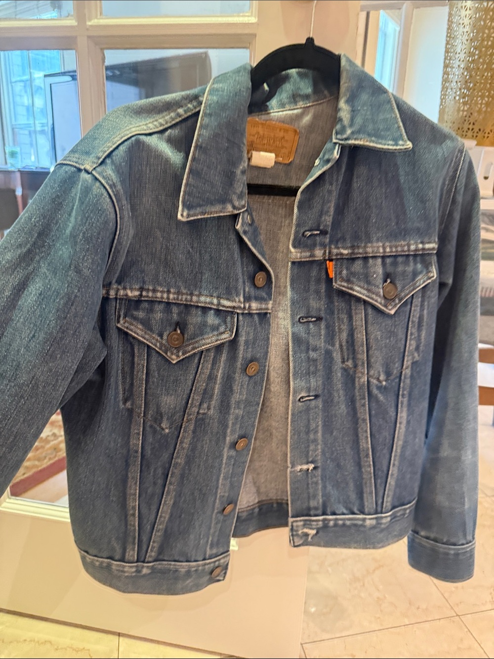 Vintage Levi’s denim jacket — probably women’s small/medium but says size 18